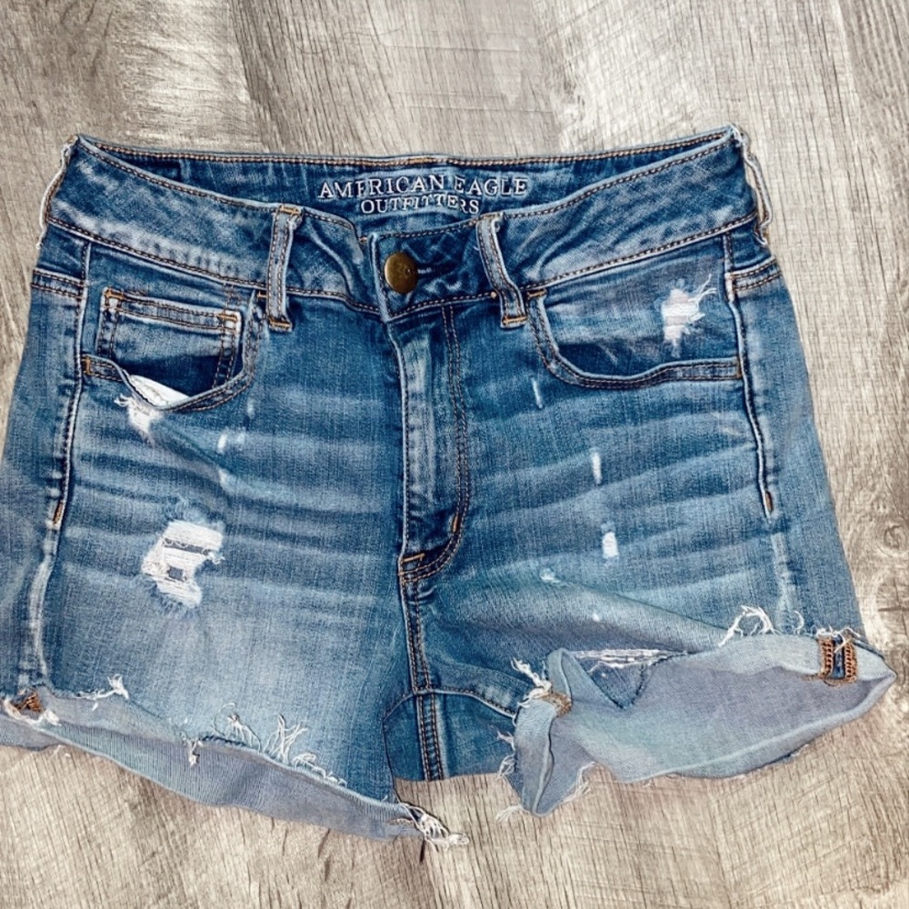 American Eagle High Rise denim shorts